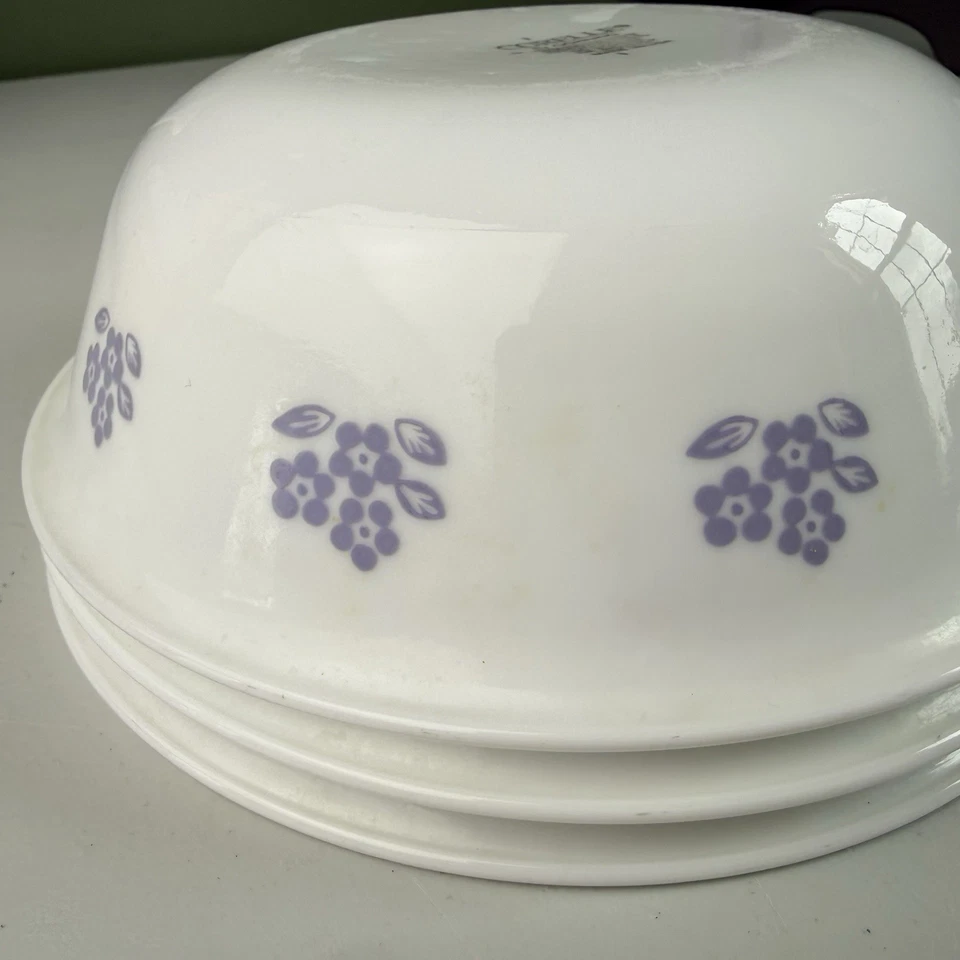 Cuenco de cereales 3 CORELLE By Corning púrpura violeta no me olvides flor margarita Foto 1 de 4