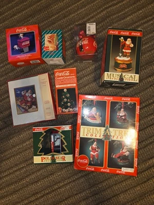 Coca Cola Christmas Lot Ornaments, Music Box and Christmas Cards - Image 1 of 4