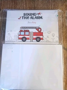 30 New Birthday Party Invitations & Envelopes Kids Firetruck 4"x 6".     C - Picture 1 of 3