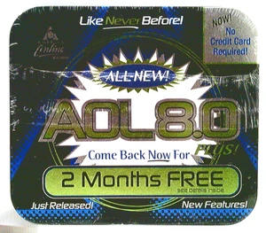 ✅ AOL~8.0~America Online~2 meses gratis~Estaño~CD~Sellado - Imagen 1 de 2