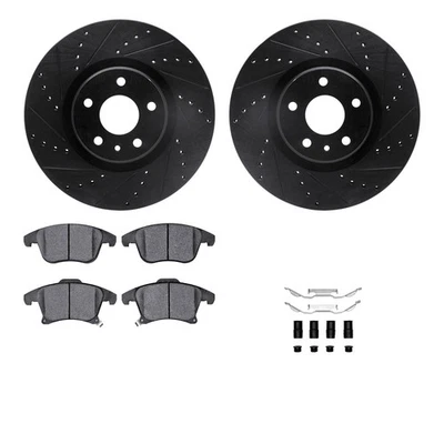 For Lincoln MKZ 13-16 Brake Kit eLINE Series Drilled & Slotted Front Brake Kit w Foto 1 de 4