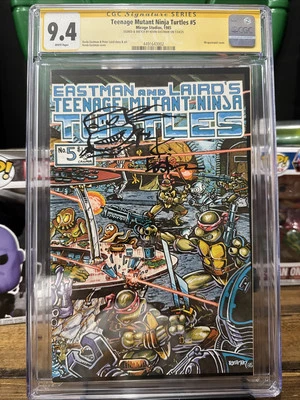 Teenage Mutant Ninja Turtles #5 Cgc 9.4 Signed & Sketch Kevin Eastman 1985 - Image 1 of 3