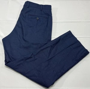 Zanella Devon Dress Pants Men’s Size 34 Lx28” Navy Blue 100% Wool Flat Front - Imagen 1 de 11