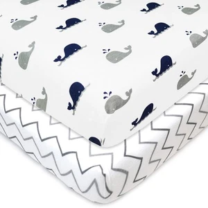 2 Pack Fitted Mini Crib Sheet 24" x 38", Soft Breathable Neutral 100% Cotton ... - Picture 1 of 7