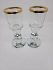 Crystal Glass Gold Trim Pillar Candle Holders Home And Event Decor 7"
