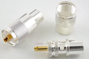 Conector PL-259 plata teflón oro RG-8 RG-213 2 piezas - vendedor de radioaficionados de EE. UU. - Imagen 1 de 1