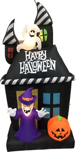 8ft Gemmy Airblown Inflatable Prototype Halloween Haunted House w/ Witch #227044 - Picture 1 of 1