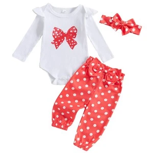 Baby Girl Clothes Cute Outfits Ruffle Romper Flower Tops Pant Set Infant Fall... - Picture 1 of 8