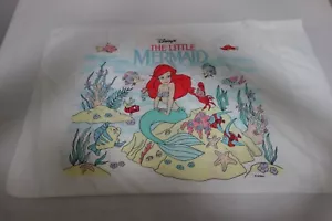 Disney Little Mermaid Pillowcase Double Sided Ariel Sebastian Flounder - Picture 1 of 2