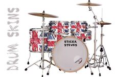 Drum Wrap Percussion Shell Cover Bass Kick Snare Tom DIY- Union Jack Flag 369