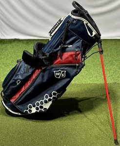 Wilson Staff Feather Lightweight 5-Way Stand Carry Golf Bag Navy/White/Red - Picture 1 of 4
