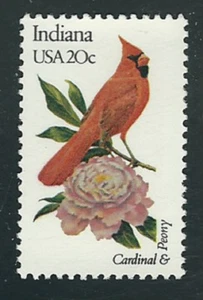 Scott #1966A... 20 Cent...State Birds & Flowers/Indiana... 5 Stamps - Picture 1 of 1