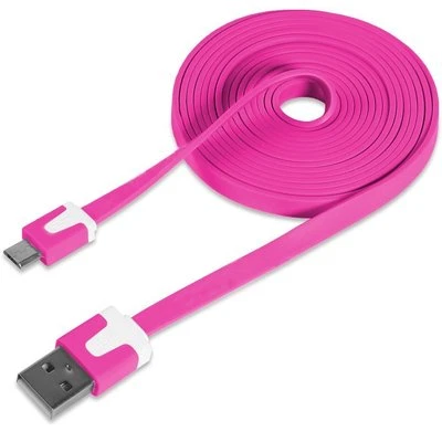 10ft Flat Data Sync Charging Cable For Micro USB Motorola Samsung LG HTC Nokia - Image 1 of 4