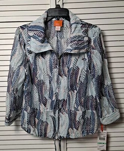 CHAQUETA DE SEÑORA CORAZONES DE PALMA ESTAMPADO LIGERA CON CREMALLERA TALLA 8 NUEVA CON ETIQUETAS 70/30 - Imagen 1 de 9