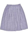 VINTAGE Womens Crazy Pattern A-Line Skirt UK 22 3XL W32 Purple Polyester GG12