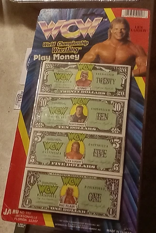 Rare vintage WCW Play Money Pro Wrestling 1991 Wrestler WWE AEW HOF unopened Cover