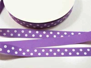 Purple Polka Dot Grosgrain Ribbon 7/8 inch x 9 yards Schiff Dark Orchid B63 - Picture 1 of 7