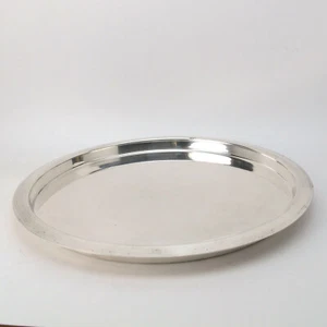 Calvin Klein x Swid Powell Silverplate 15" Round Cocktail Bar Tray(s) Modernist - Picture 1 of 10