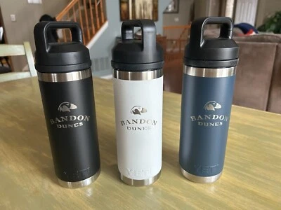 Bandon Dunes Yeti Coolers Rambler 18oz Bottle Chug Pacific Trails Old Mac WHITE