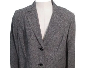 Blazer Evan Picone Mujer Gris Murano Moteado 2 Botones 18W NUEVO $114 Valor - Imagen 1 de 12