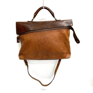 BEAU DESSIN Leather Tote Bag Shoulder bag Unisex Brown Gold Hardware Used F/S - Picture 1 of 10