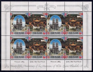 1977 Cook Island SC# 466 - Westminster Abbey - Sheet of 4 Pairs - M-NH - Picture 1 of 2