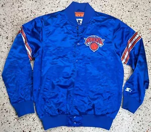 Chaqueta Bomber Starter NBA New York Knicks De Colección Rara Satén Talla Mediana - Imagen 1 de 9