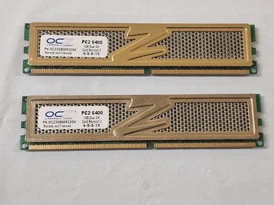 2GB 2 x 1GB OCZ Gold OCZ2G800R22GK DDR2-800MHz 240-Pin Non ECC Memory RAM - Image 1 of 4