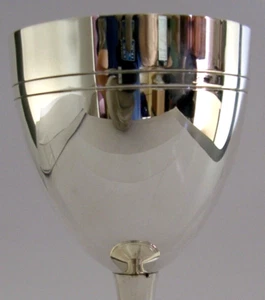 BEAUTIFUL LARGE SOLID STERLING SILVER CHALICE GOBLET 2000 152g BARWARE 240ml - Picture 1 of 9