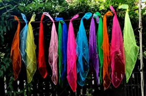 Minkaklecks 6 x panni colorati panno chiffon panno giocoliere panno danza 60 x 60 cm - Foto 1 di 3