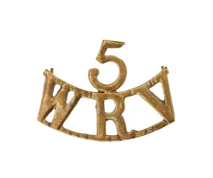 5 West Riding Volunteers título de hombro latón metal - Imagen 1 de 1