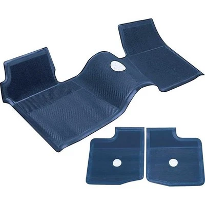 OER M63012 62-65 Fits Chevy Dark Blue 3 Piece Rubber Floor Mat Set - Image 1 of 4