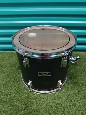 ⚡Vintage Perla 14" x 12" Rack Tom Hecho en JAPÓN-Negro⚡ Foto 1 de 4