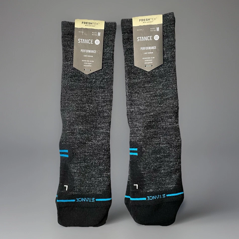 Stance Men's Medium 6-8.5 Mid Cushion Crew Socks Merino Wool Blend