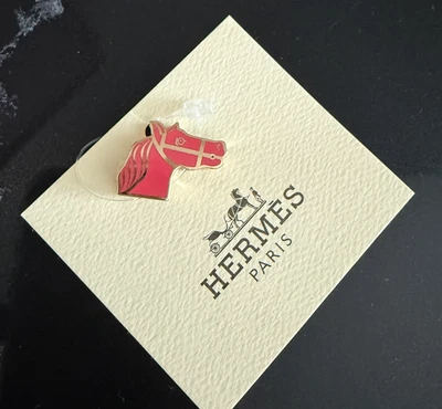 NUEVO Hermes Cuadrige Sarga Anillo Caballo Rosa y Plata Lacado Permabrass Foto 1 de 3