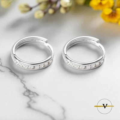 ORECCHINI DONNA A CERCHIO IN ARGENTO RODIATO 925 CON ZIRCONI DIMENSIONI 1,3 CM - Immagine 1 di 4