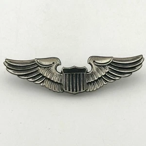 Vintage WW2 US Army Air Corps/Air Force Sterling Silver Pilot Wings Pin Badge - Picture 1 of 6
