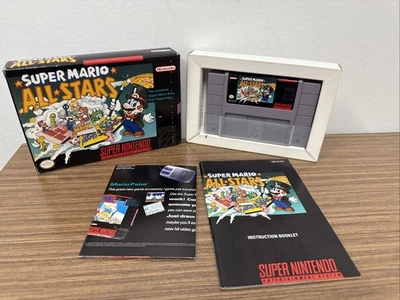 Super Mario All-Stars Super Nintendo SNES Полная Коробка с Руководством и Вставкой ЧИСТАЯ! - Изображение 1 из 4