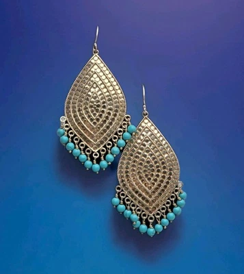 Brincos de prata esterlina 925 com contraste de ouro com lágrima pontilhada assinada por Anna Beck - Imagem 1 de 4