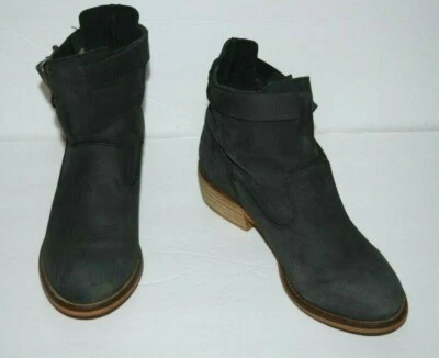 COOL WAY BLACK DISTRESSED LEATHER ANKLE BOOTIES BOOTS WOMEN SZ 36/US 5-5.5 *GUC* - Image 1 of 4