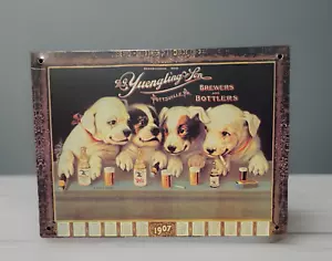Insegna Yuengling & Son Birra Ale Cani Cuccioli Bar Look Vintage Metallo 8 X 6" Retrò - Foto 1 di 8
