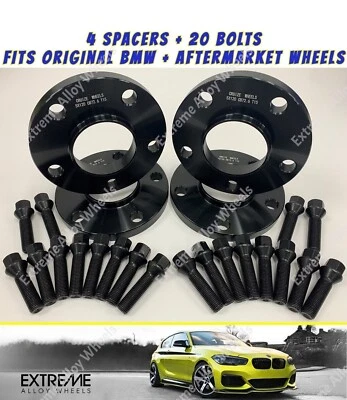 Fits Bmw 15mm + 20mm Wheels Spacers X5 E70 F15 F85 X6 E71 5x120 Black Alloy 74.1 - Image 1 of 4