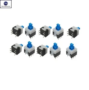 10PZ MICRO INTERRUTTORE DEVIATORE A PULSANTE 7x7mm DPDT LOCK DA PCB BIPOLARE - Imagen 1 de 4