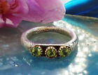 Ω Ring Reptile Snake Skin Peridot Green Stone of The August Silver 925 Size 19,1