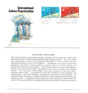 UN NY #199-00 International Labor Organization, ILO Cover Craft Cachets, CCC FDC - Bild 1 von 1