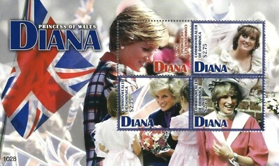 Folha de selos 2010 da princesa Diana Dominica, sem marca de charneira #M10629 - Imagem 1 de 2
