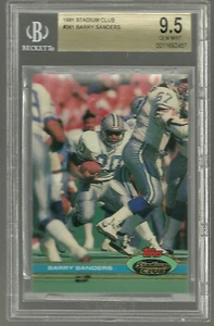 BARRY SANDERS 1991 STADIUM CLUB #361 BGS 9.5 Gem Mint DETROIT LIONS HOF 10 - Picture 1 of 2