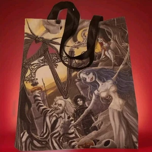 Tim Burton Beetlejuice Nightmare Before Xmas Corpse Bride Scissorhands Tote Bag - Picture 1 of 2