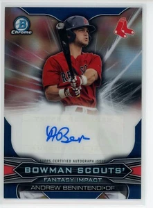 2015 Bowman Draft Bowman Scouts Auto Andrew Benintendi #'d 55/99 - Picture 1 of 2