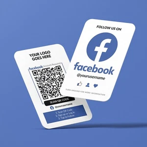 100 Business Cards with Facebook Business Card, Logo QR Code Design, - Picture 1 of 8